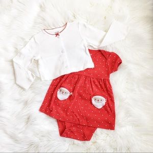 Red Santa Dress with White Cardigan by Carter’s